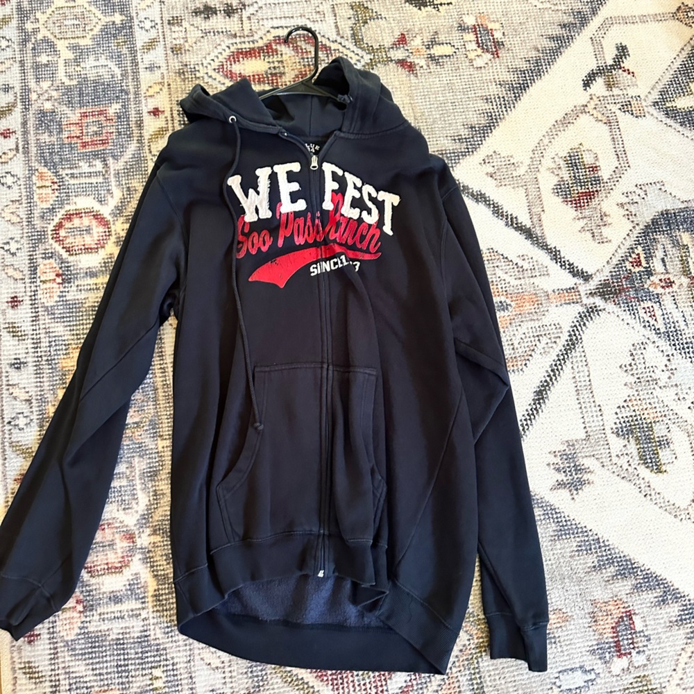 We fest zip up navy blue